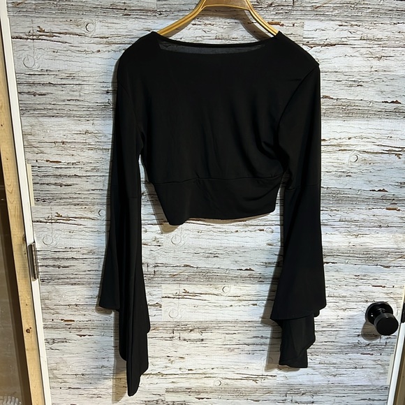 🇺🇸 SHEIN black long sleeve crop top size small - Picture 5 of 8